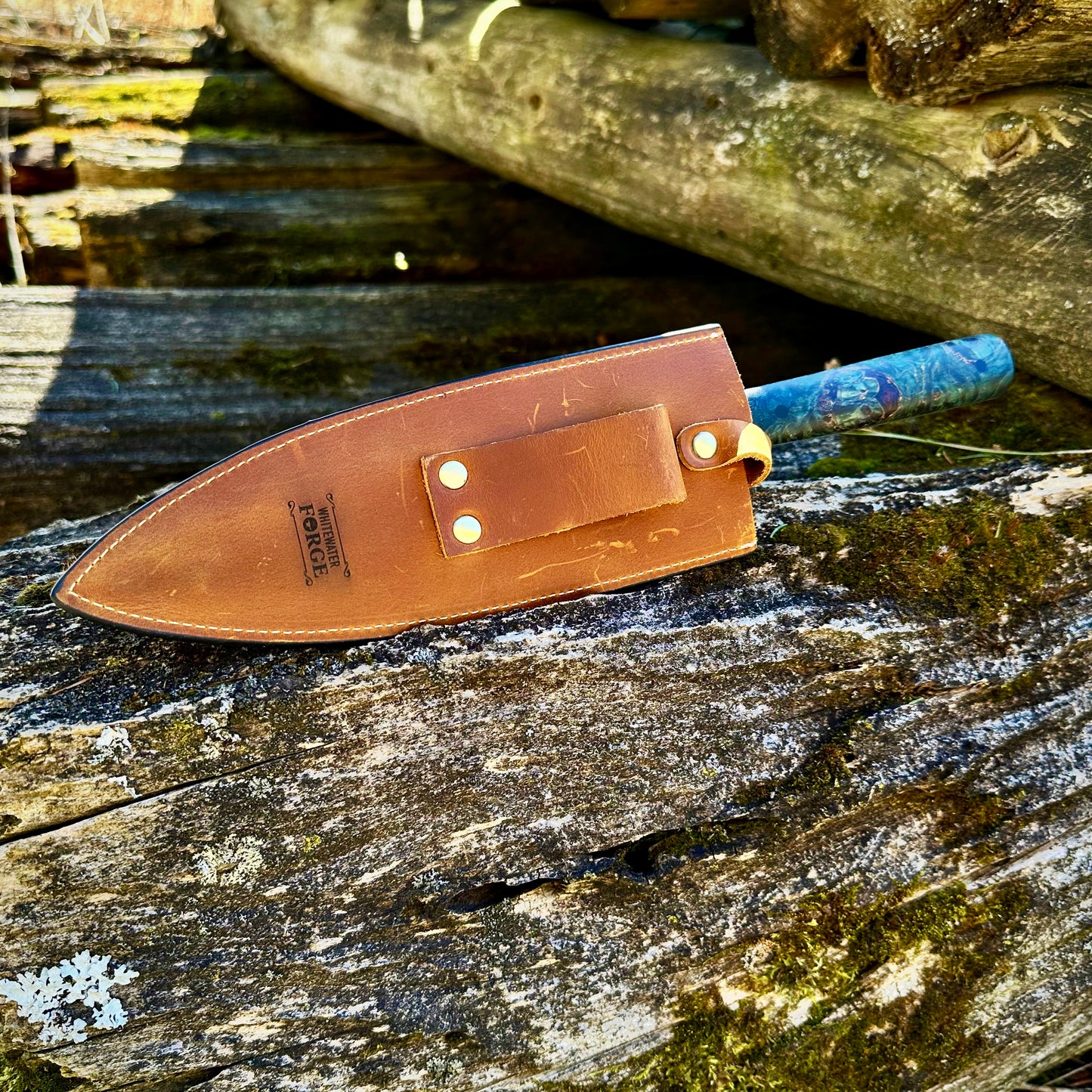 8 Inch Chefs Knife With Leather Sheath