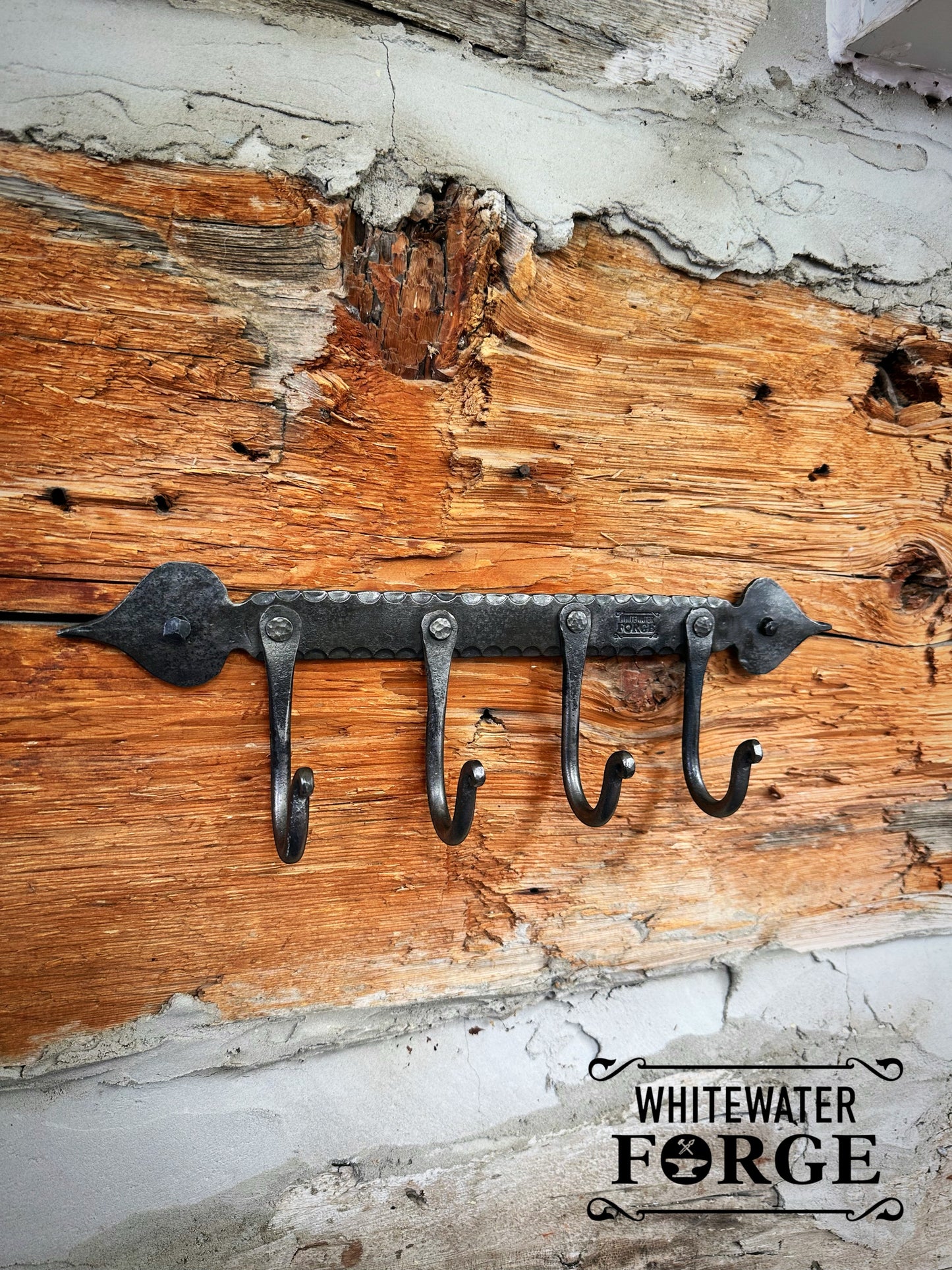 Hand Forged Double Leaf Coat Rack