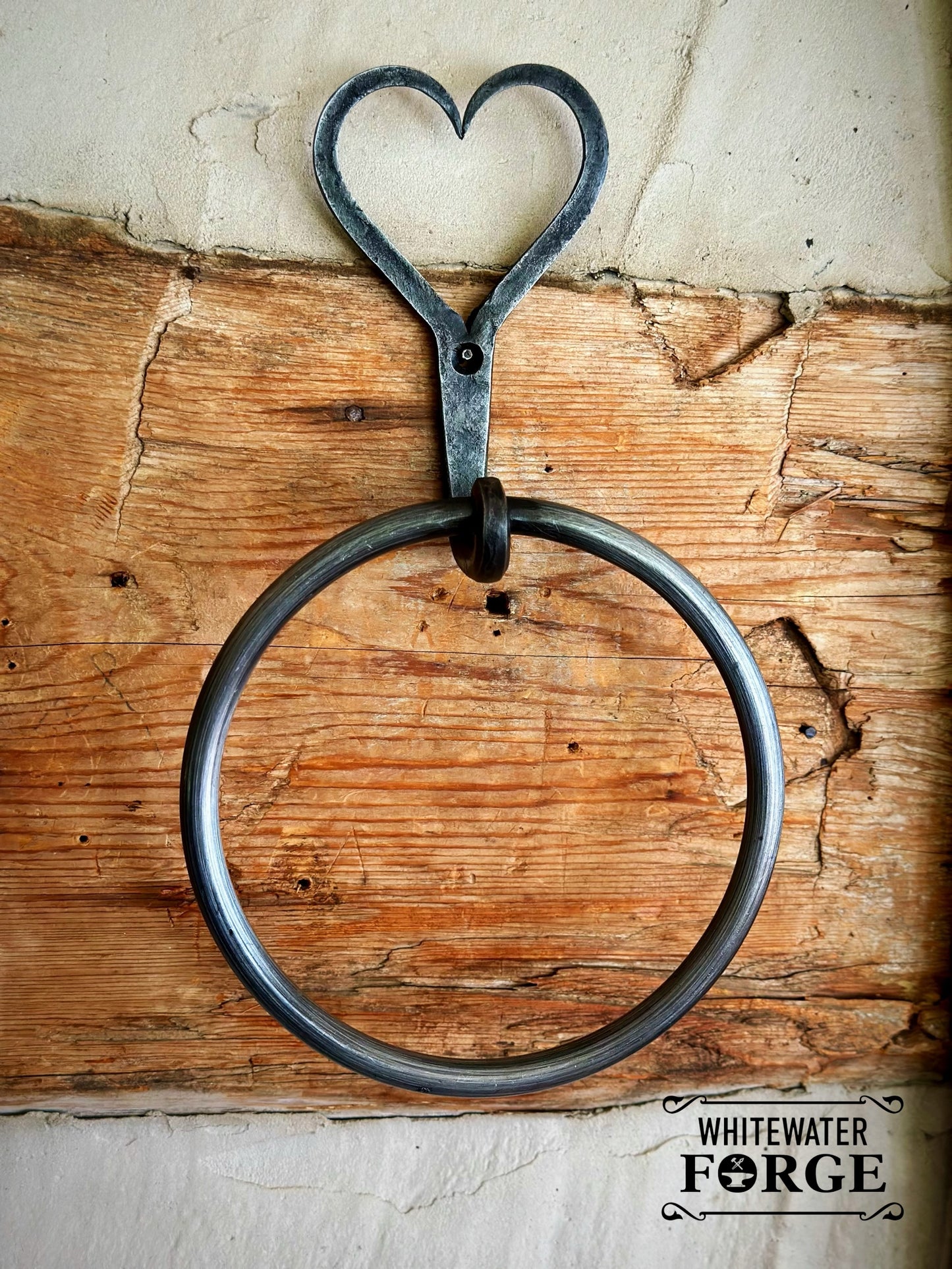 Hand Forged Heart Towel Ring