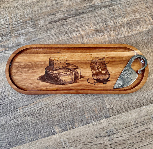 Mouse Cheese Board With Hand Forged Cheese Knife