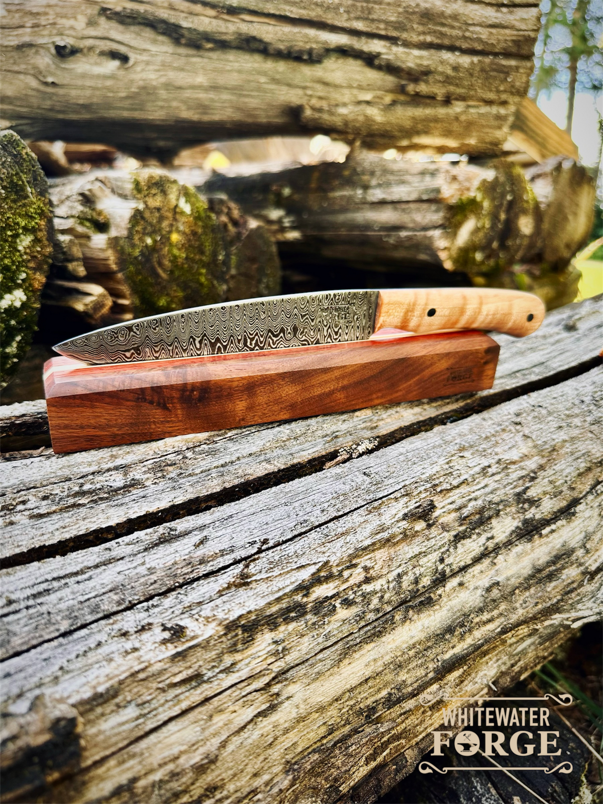 Ladder Pattern Damascus Chefs Knife