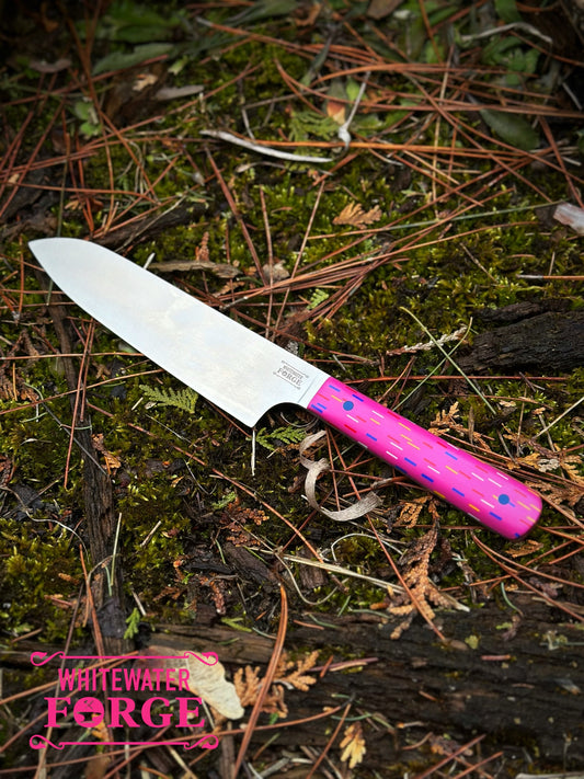 Pink Sprinkle G10 Chefs Knife