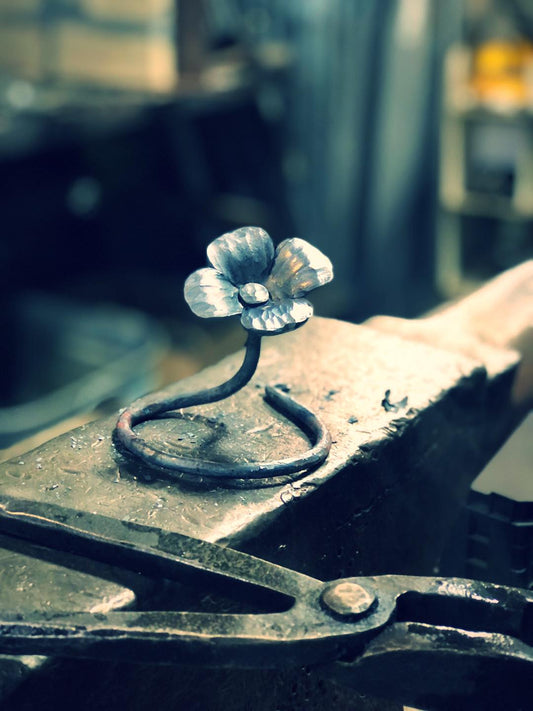 Forged Poppy Sculpture